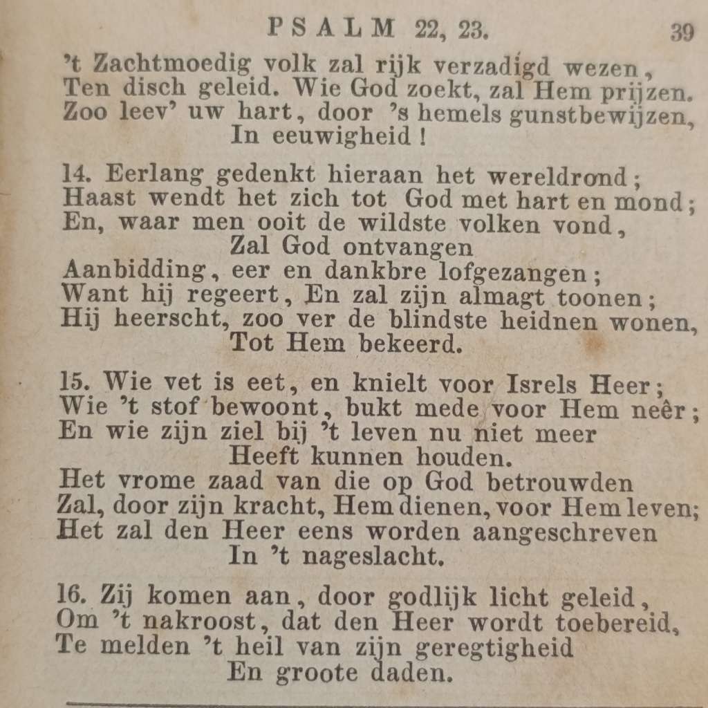 1885 Psalmen and Gezangen booklet
