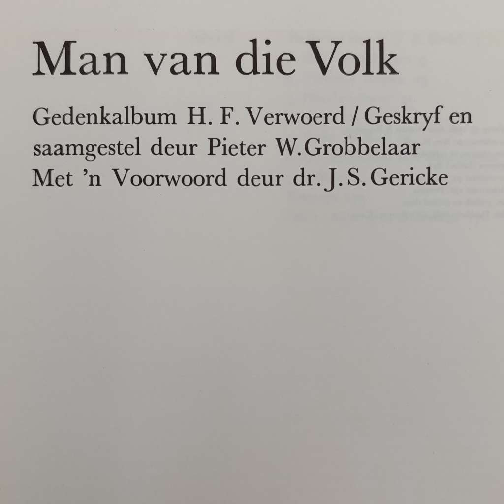 Man Van die Volk deur P.W Grobbelaar