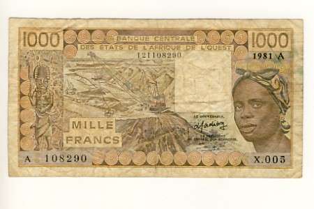 Central Africa 1000 francs note 1981