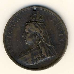 Great Britain Queen Victoria diamond jubilee 1897 copper medallion