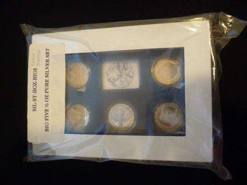 RSA Proof - Big Five 1/2 OZ Pure Silver Set - Stil Sealed in bag