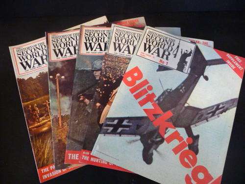 History of the Second World War - Made & Printed by Purnell & Sons - 5 Volumes ( 1 to 5 ) - 30 Pages