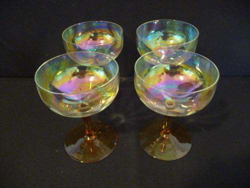 Four Carnival Champagne Glasses