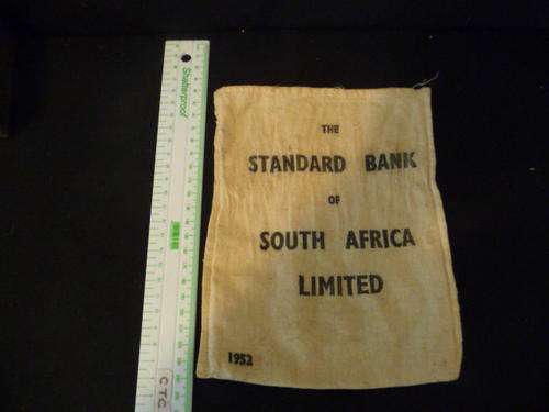 Old Material Bank Bag - The Standard Bank of South Africa Limited 1952