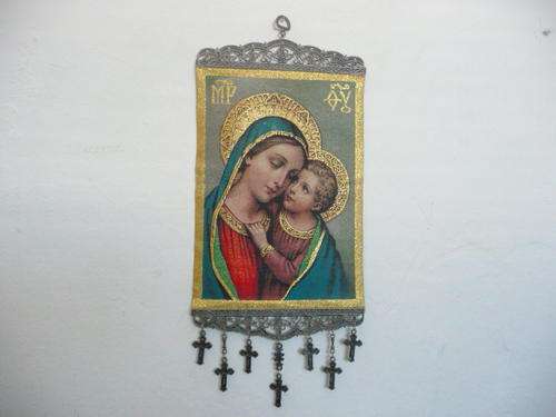 Religious Catholic Wall Hanging of Maria and Baby Jesus