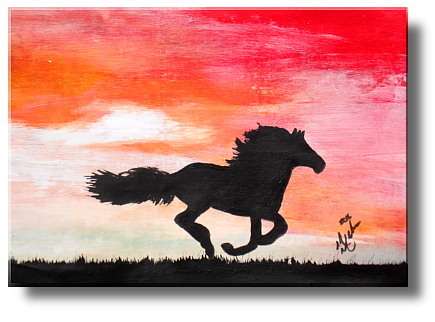 Stunning Running Horse Silhouette.  By Melanie van der Merwe.