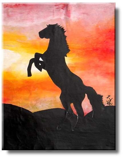 Stunning Rearing Horse Sunset Silhouette.  By Melanie van der Merwe.