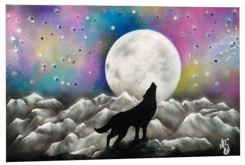 Modern art wolf painting