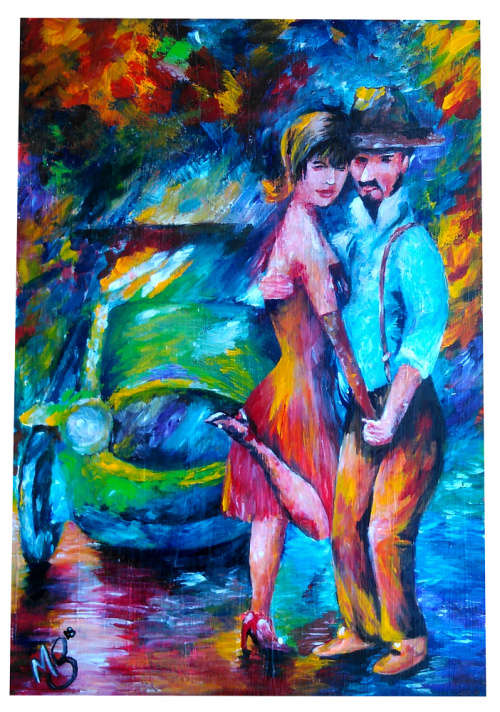 Modern art  *Lovers Dancing* painting