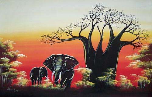 Beautiful African Elephant Painting