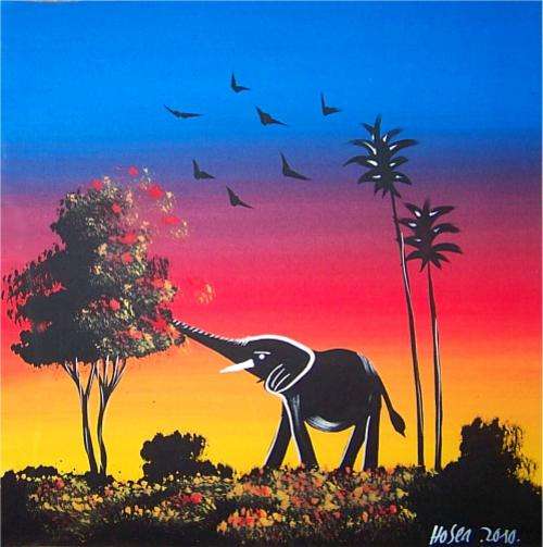 Original Hosea African Elephant Painting