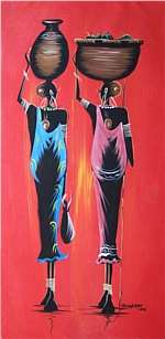 Original Manooloma African Woman Painting