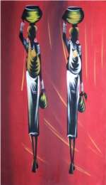 Very large original  African Woman Painting