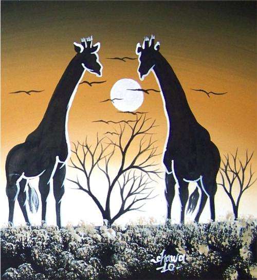 Original Chaula African Animals Painting