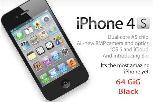 *** Apple iPhone 4S 64 GIG *** BLACK *** 2 Weeks Old *** Local Stock *** MINT Condition ***