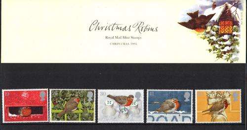British Post Office presentation pack: Chrismas Robins 1995