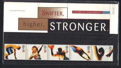British Post Office presentation pack: Olympics & Paralympics 1996 Swifter Stronger Higher