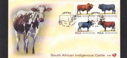 South Africa First day cover 6.64 SOUTHERN AFRICAN INDIGENOUS CATTLE