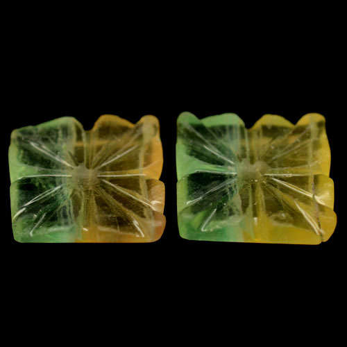 20.67ctw 2pcs Carved Cut Natural Fluorite China