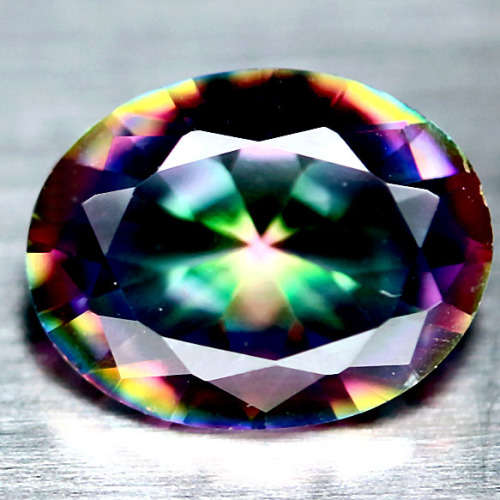 1.28cts Oval Cut Natural Mystic Quartz