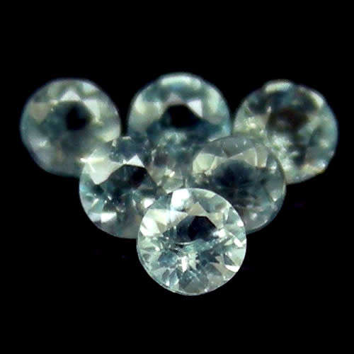 Sold Individually. 3.81ctw 107pcs Round Cut Blue Natural Apatite Madagascar