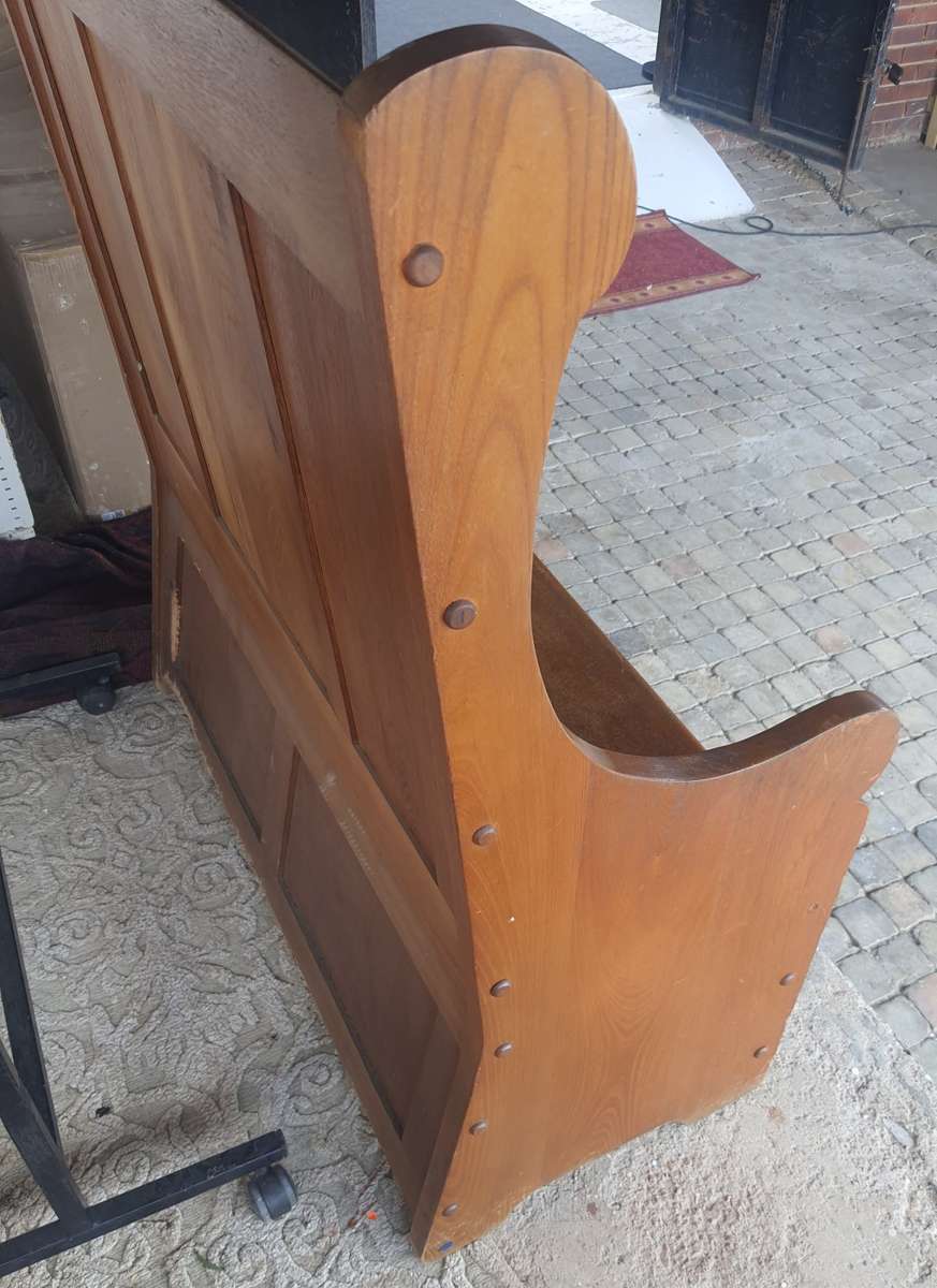 Antique oak monks bench