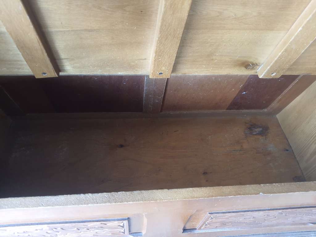 Antique oak monks bench