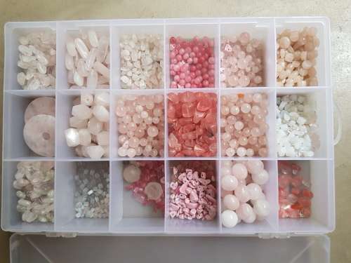 Rose quartz and other gemstone beads
