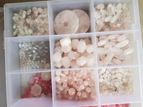 Rose quartz and other gemstone beads