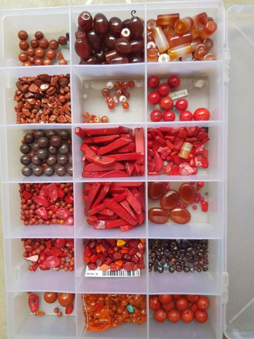 Red Coral, Carnelian, Jasper, Sundry SemiPrecious Beads