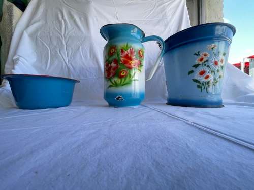 Three Antique Bathroom Containers