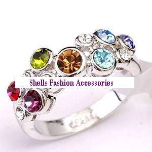 Absolutely Stunning Multi Colour and White Gold Ring