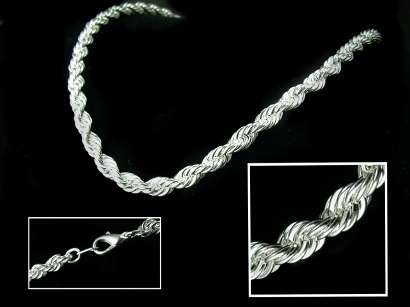 Stunning Sterling Silver Rope chain & FREE  bracelet