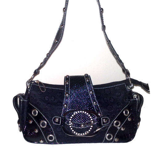 Guess Fashion Handbag Black & Silver