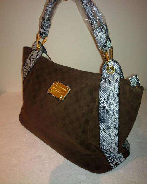 Louis Vuitton Neverful / Whisper Bag - Chocolate Brown Embossed Damier Suede Bag