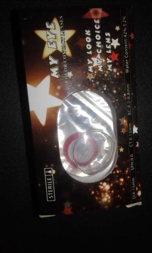 Funky Contact Lenses-white and red thick