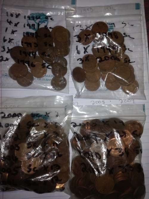 5c South Africa coins lot