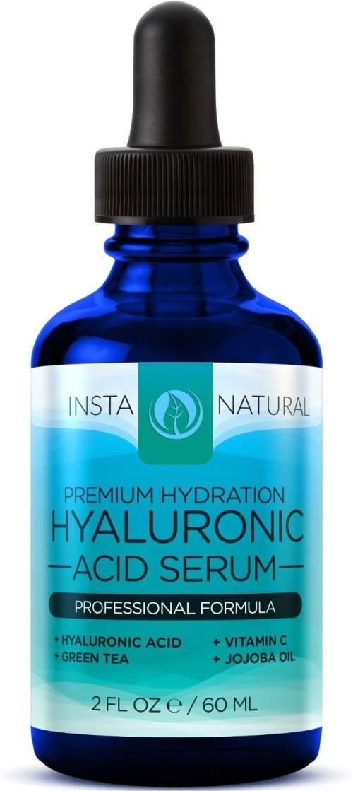 InstaNatural Hyaluronic Acid & Vitamin C Serum for Face - For Wrinkles, Crows Feet, Fine Lines & Dry