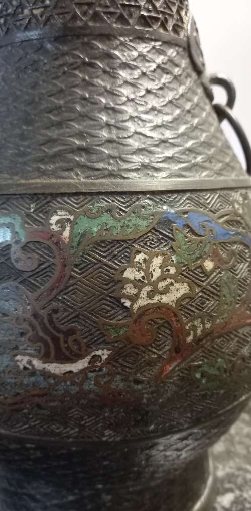 Bronze Champleve oriental vase