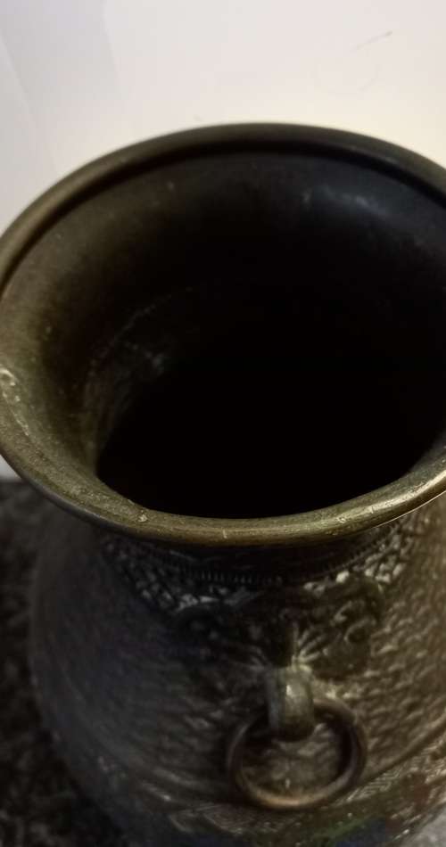 Bronze Champleve oriental vase