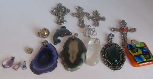 16 PENDANTS UP FOR GRABS - incl 9ct GOLD & Diamond pendant.