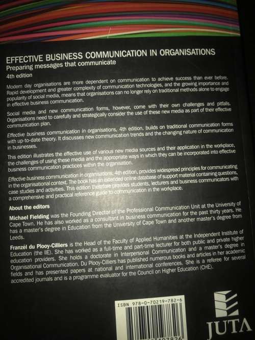 Effective Business Communication In Organizations 4th Edition