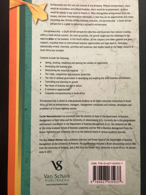 Entreprenuership A South African Perspective Fourth Edition