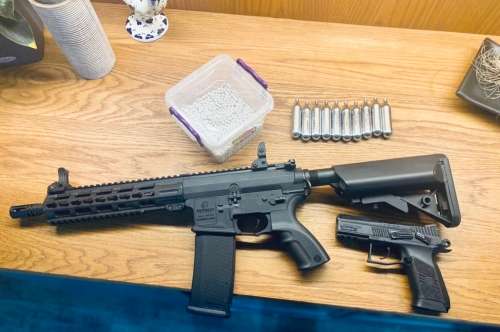 Airsoft Pistol and Assault rifle