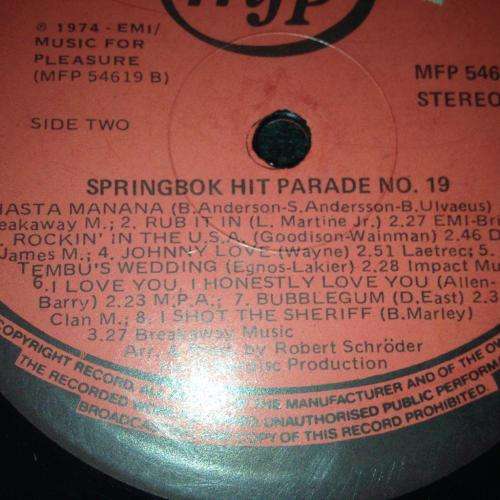 L.P. -  Springbok Hit Parade No 19