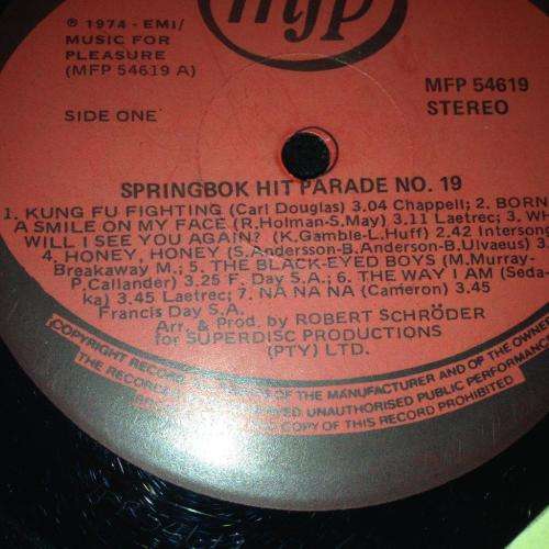 L.P. -  Springbok Hit Parade No 19