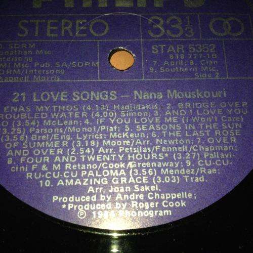 L.P. - Nana Mouskouri - 21 Love Songs