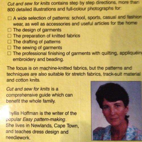 Phyllis Hoffman Cut and Sew for Knits Techniques Patterns Finishing - Hard Cover 146 pages