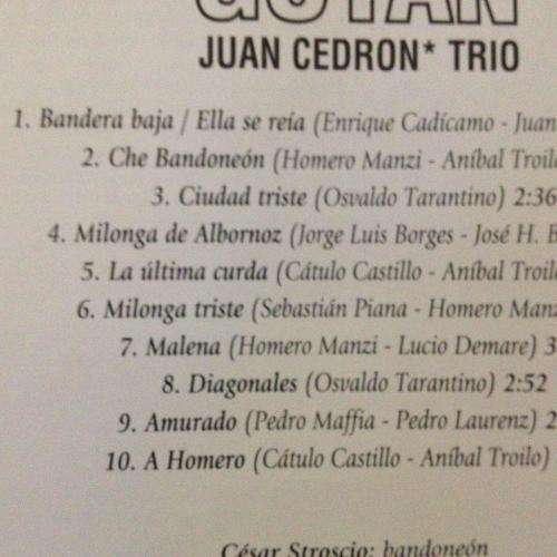 CD - Gotan Juan Cedron Trio