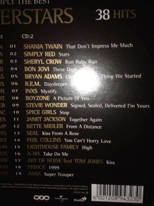 CD - Various Artists - Simply The Best Superstars (2cd)